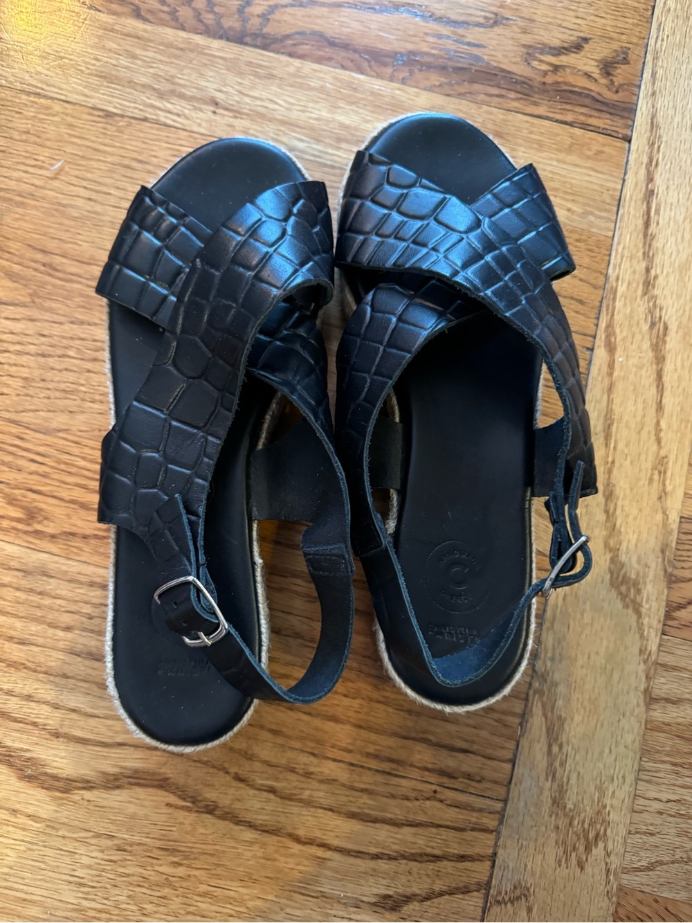 Christina Christi Handmade in Greece Black Espadrilles Size 9